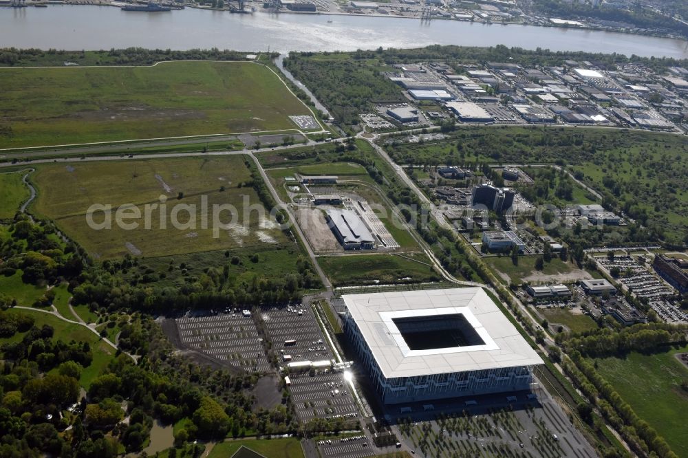 Aerial photograph Bordeaux - Sports facility grounds of the Arena stadium Stade Matmut Atlantique an der Cours Jules Ladoumegue before the European Football Championship Euro 2016 in Bordeaux in Aquitaine Limousin Poitou-Charentes, France