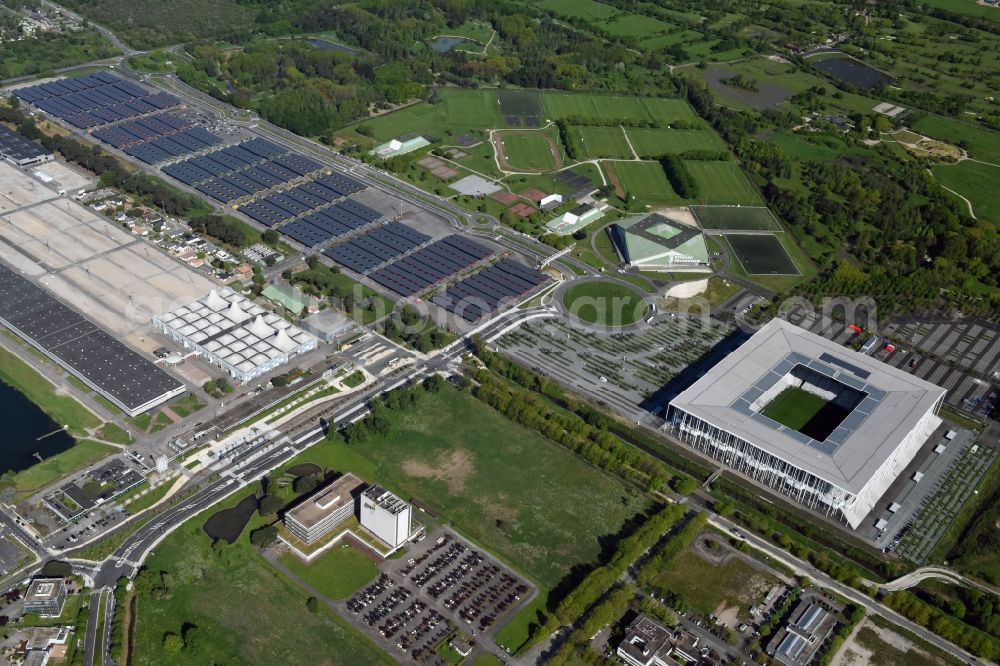 Bordeaux from above - Sports facility grounds of the Arena stadium Stade Matmut Atlantique an der Cours Jules Ladoumegue before the European Football Championship Euro 2016 in Bordeaux in Aquitaine Limousin Poitou-Charentes, France