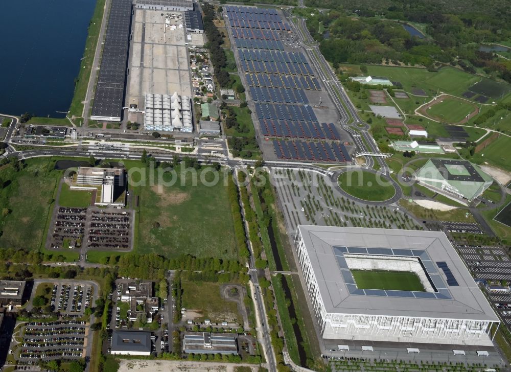 Aerial image Bordeaux - Sports facility grounds of the Arena stadium Stade Matmut Atlantique an der Cours Jules Ladoumegue before the European Football Championship Euro 2016 in Bordeaux in Aquitaine Limousin Poitou-Charentes, France