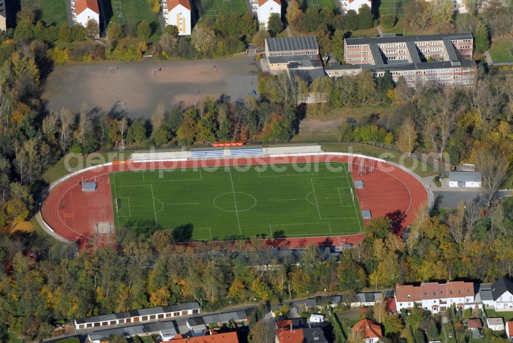 Aerial image Borna - Sports facility grounds of the Arena stadium in Borna in the state Saxony