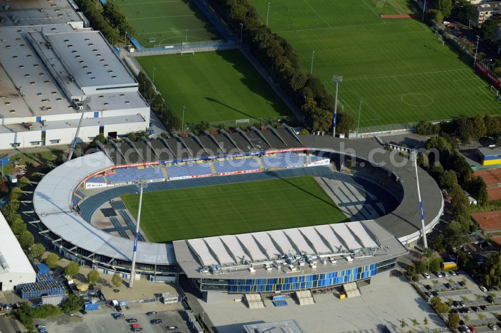 Aerial photograph Braunschweig - Sports facility grounds of the Arena stadium in Braunschweig in the state Lower Saxony