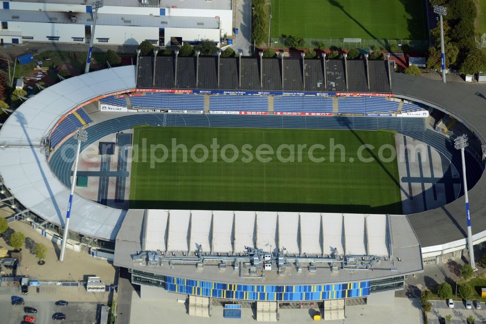 Aerial image Braunschweig - Sports facility grounds of the Arena stadium in Braunschweig in the state Lower Saxony