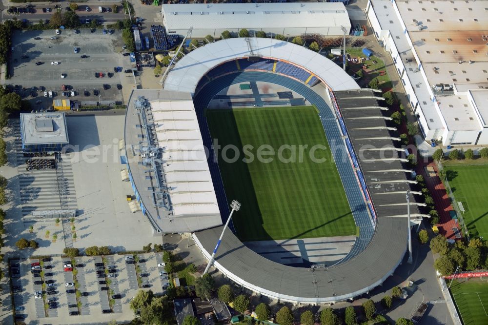 Braunschweig from above - Sports facility grounds of the Arena stadium in Braunschweig in the state Lower Saxony