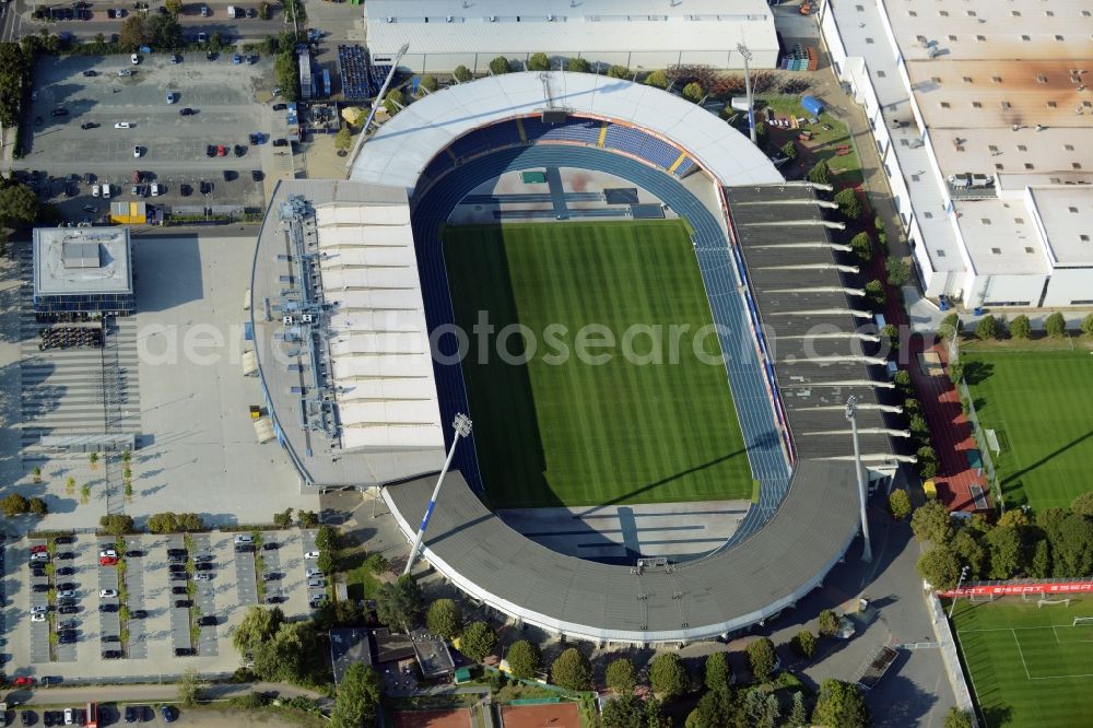 Braunschweig from the bird's eye view: Sports facility grounds of the Arena stadium in Braunschweig in the state Lower Saxony