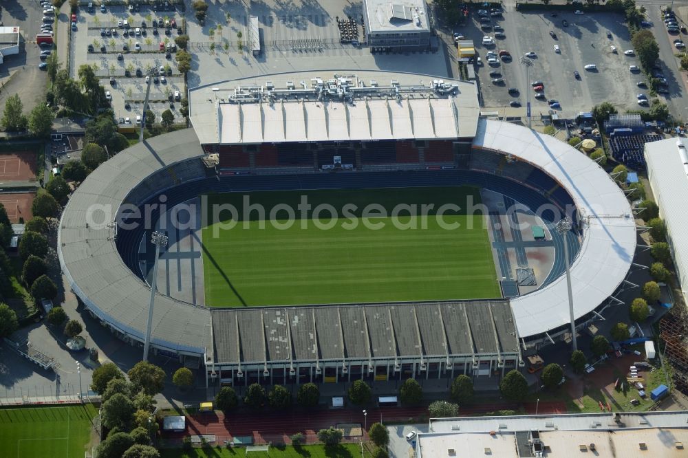 Aerial image Braunschweig - Sports facility grounds of the Arena stadium in Braunschweig in the state Lower Saxony