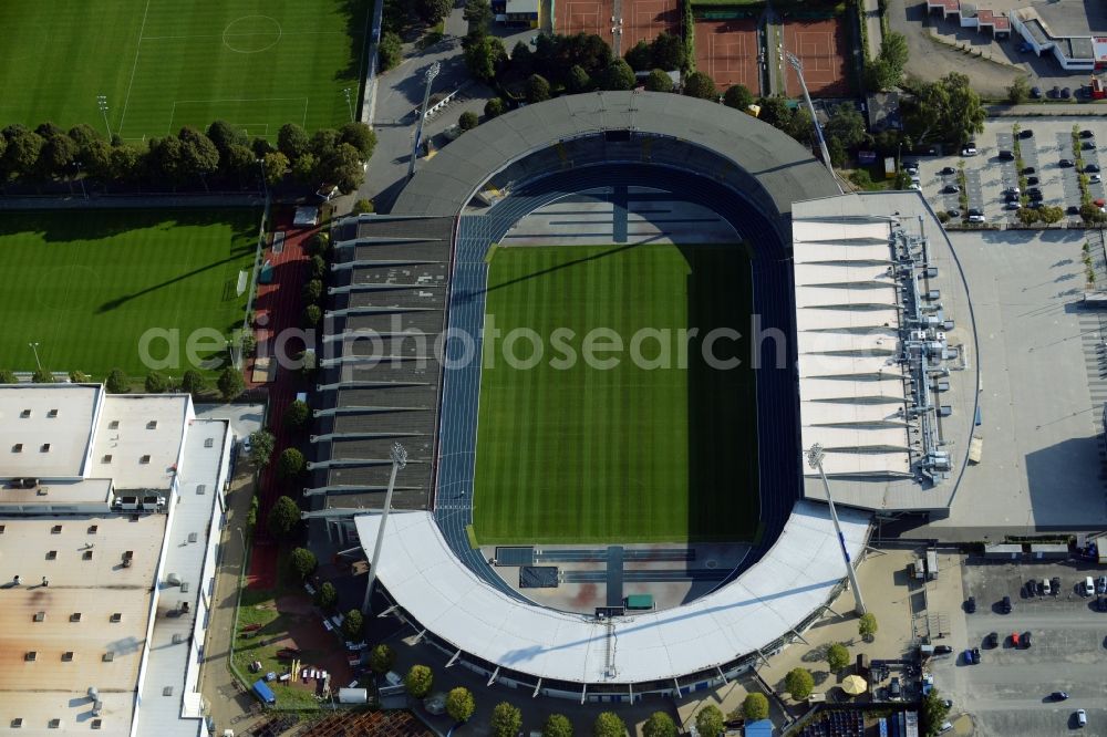 Braunschweig from the bird's eye view: Sports facility grounds of the Arena stadium in Braunschweig in the state Lower Saxony