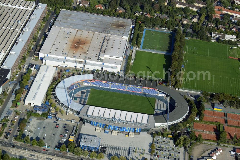 Aerial photograph Braunschweig - Sports facility grounds of the Arena stadium in Braunschweig in the state Lower Saxony