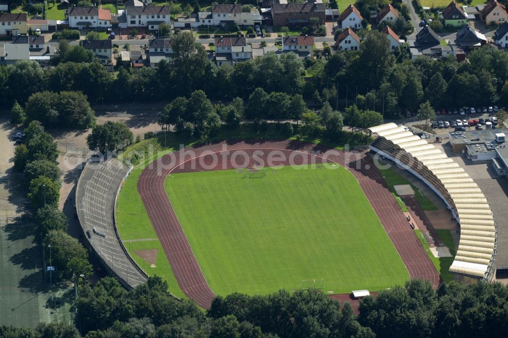 Bremerhaven from the bird's eye view: Sports facility grounds of the Arena stadium in Bremerhaven in the state Bremen