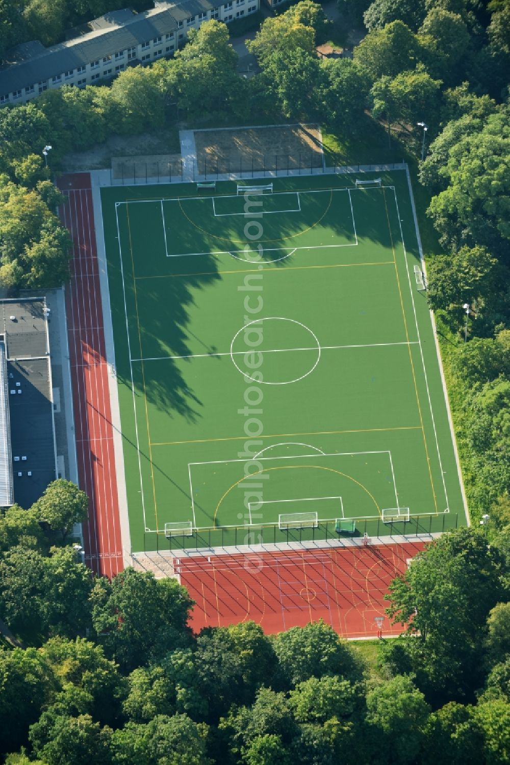 Berlin from above - Sports facility grounds of the Arena stadium Britz-Sued on Buckower Donm in the district Britz in Berlin, Germany