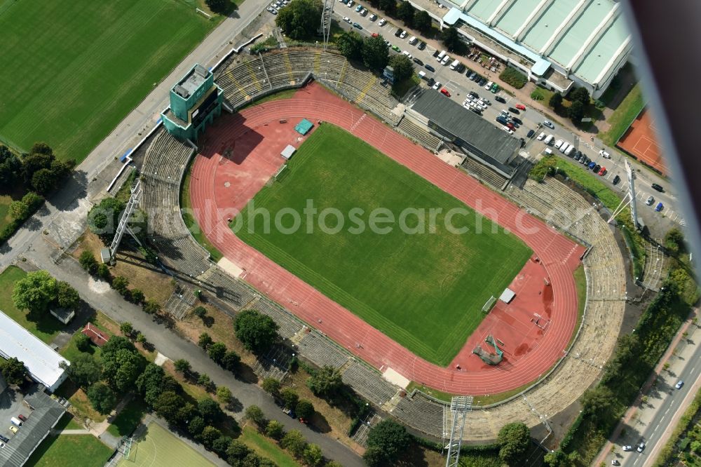 Chemnitz from the bird's eye view: Sports facility grounds of the Arena stadium auf dem Gelaende des Sportforums Chemnitz in Chemnitz in the state Saxony