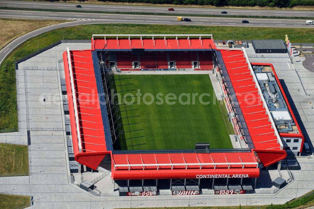 Regensburg from the bird's eye view: Sports facility grounds of the Arena stadium Continental Arena in Regensburg in the state Bavaria, Germany