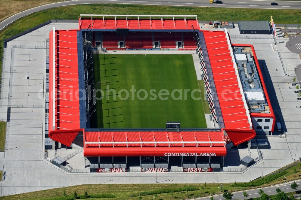 Aerial image Regensburg - Sports facility grounds of the Arena stadium Continental Arena in Regensburg in the state Bavaria, Germany