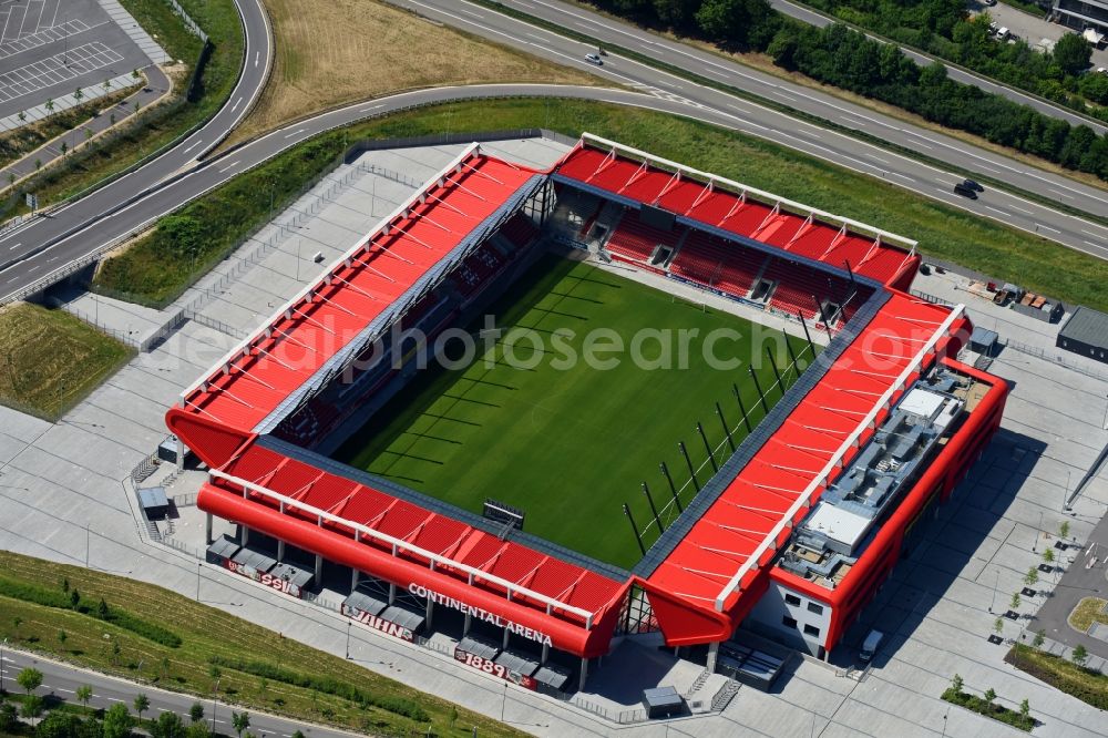 Regensburg from the bird's eye view: Sports facility grounds of the Arena stadium Continental Arena in Regensburg in the state Bavaria, Germany