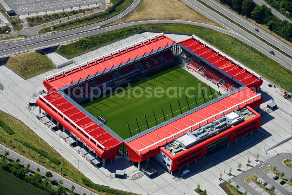 Regensburg from the bird's eye view: Sports facility grounds of the Arena stadium Continental Arena in Regensburg in the state Bavaria, Germany