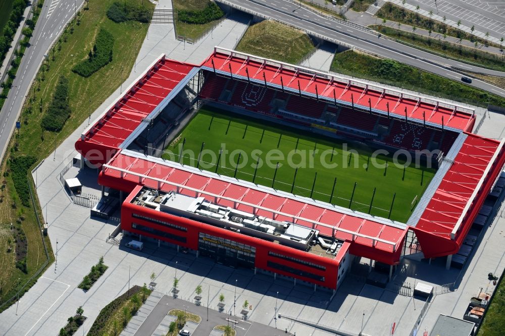 Regensburg from above - Sports facility grounds of the Arena stadium Continental Arena in Regensburg in the state Bavaria, Germany