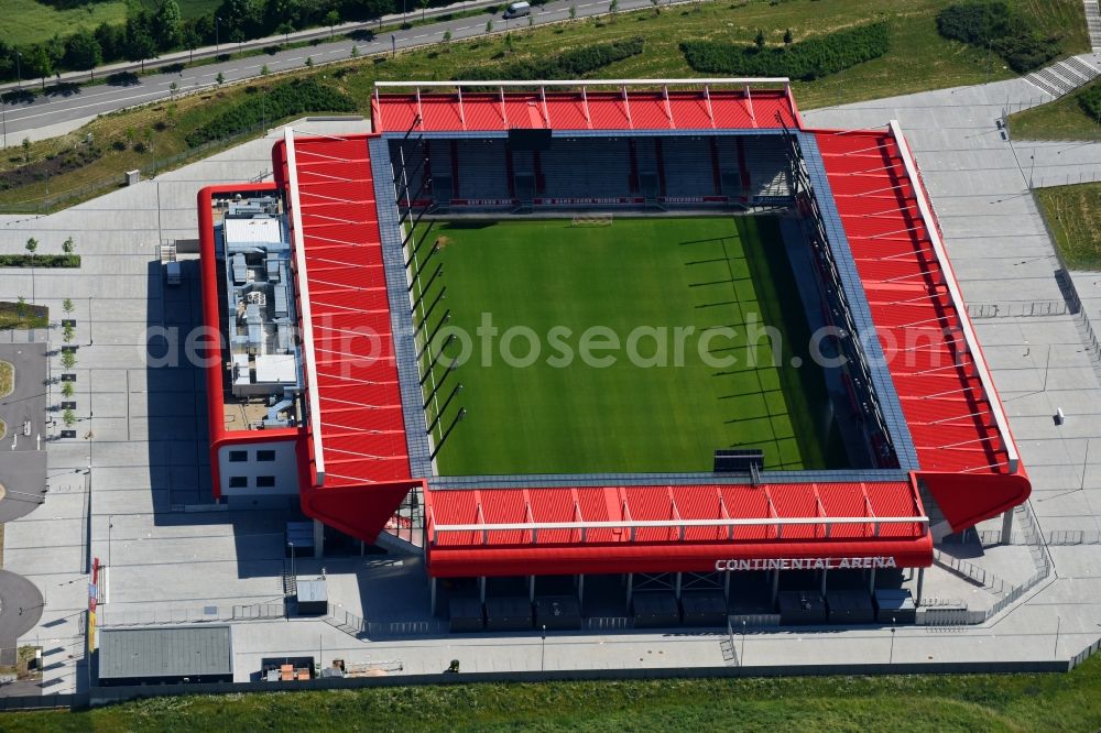 Regensburg from the bird's eye view: Sports facility grounds of the Arena stadium Continental Arena in Regensburg in the state Bavaria, Germany