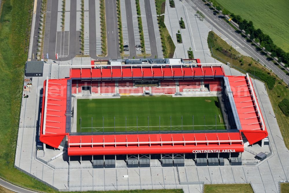 Regensburg from the bird's eye view: Sports facility grounds of the Arena stadium Continental Arena in Regensburg in the state Bavaria, Germany