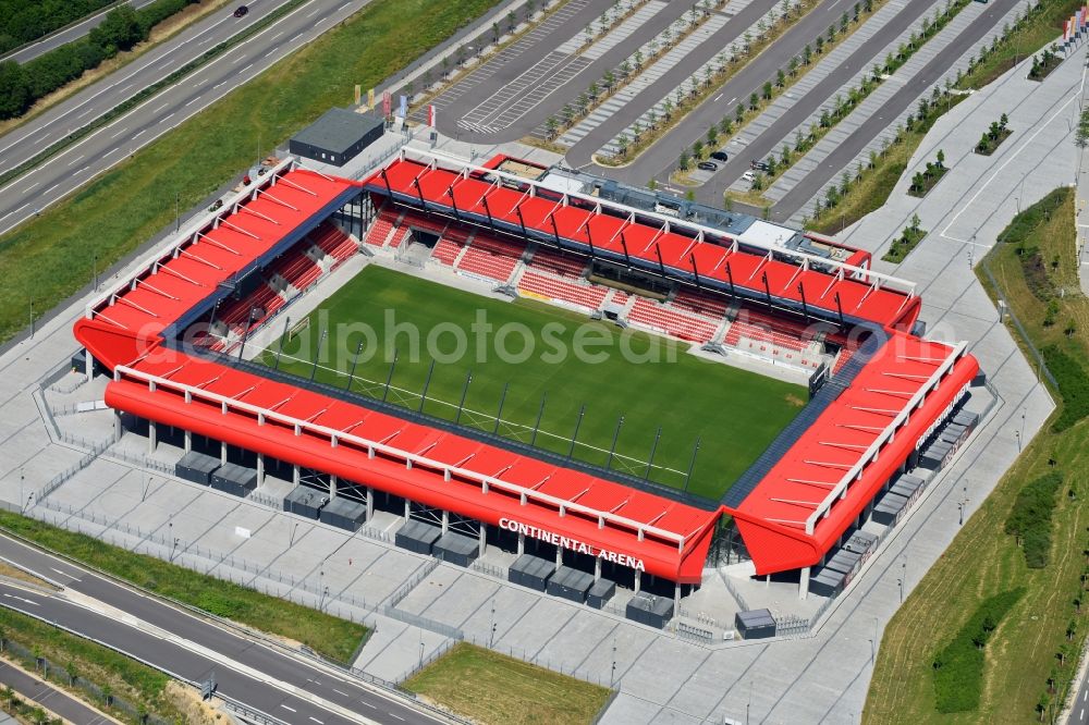 Aerial image Regensburg - Sports facility grounds of the Arena stadium Continental Arena in Regensburg in the state Bavaria, Germany