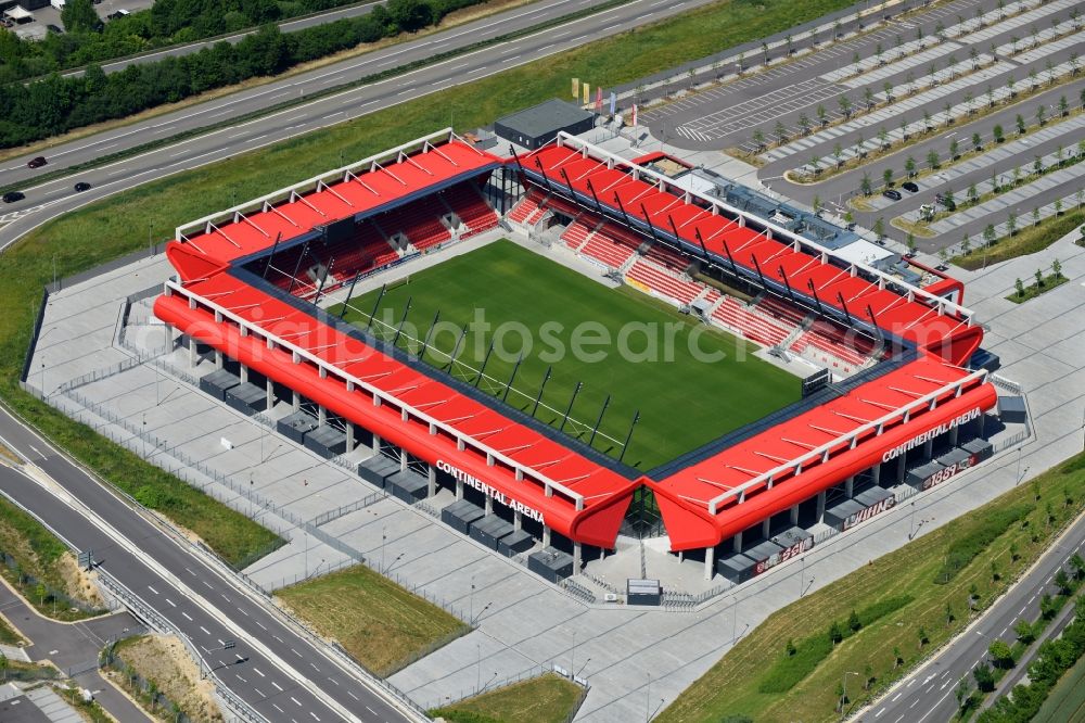 Aerial image Regensburg - Sports facility grounds of the Arena stadium Continental Arena in Regensburg in the state Bavaria, Germany