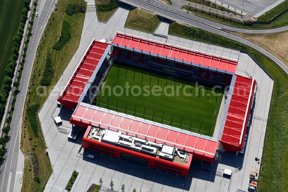 Regensburg from above - Sports facility grounds of the Arena stadium Continental Arena in Regensburg in the state Bavaria, Germany