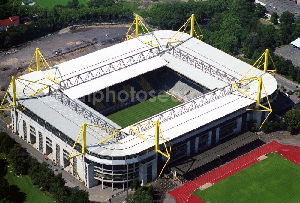 Aerial image Dortmund - Sports facility grounds of the Arena stadium in Dortmund in the state North Rhine-Westphalia