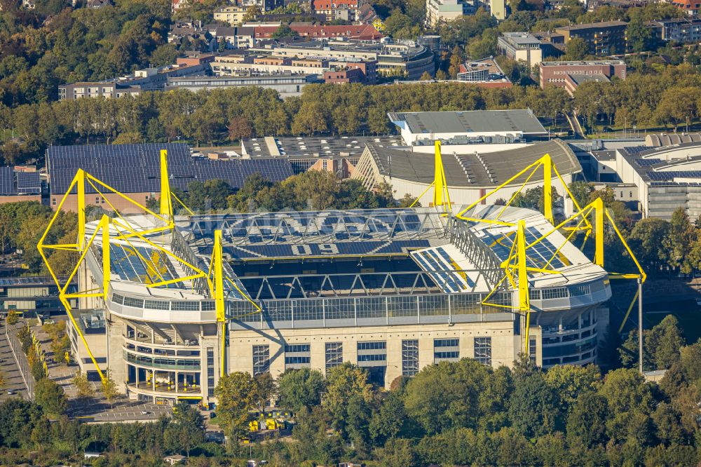 Aerial image Dortmund - sports facility grounds of the Arena stadium in Dortmund in the state North Rhine-Westphalia