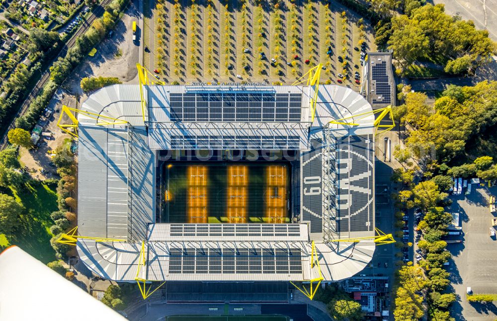 Aerial image Dortmund - sports facility grounds of the Arena stadium in Dortmund in the state North Rhine-Westphalia