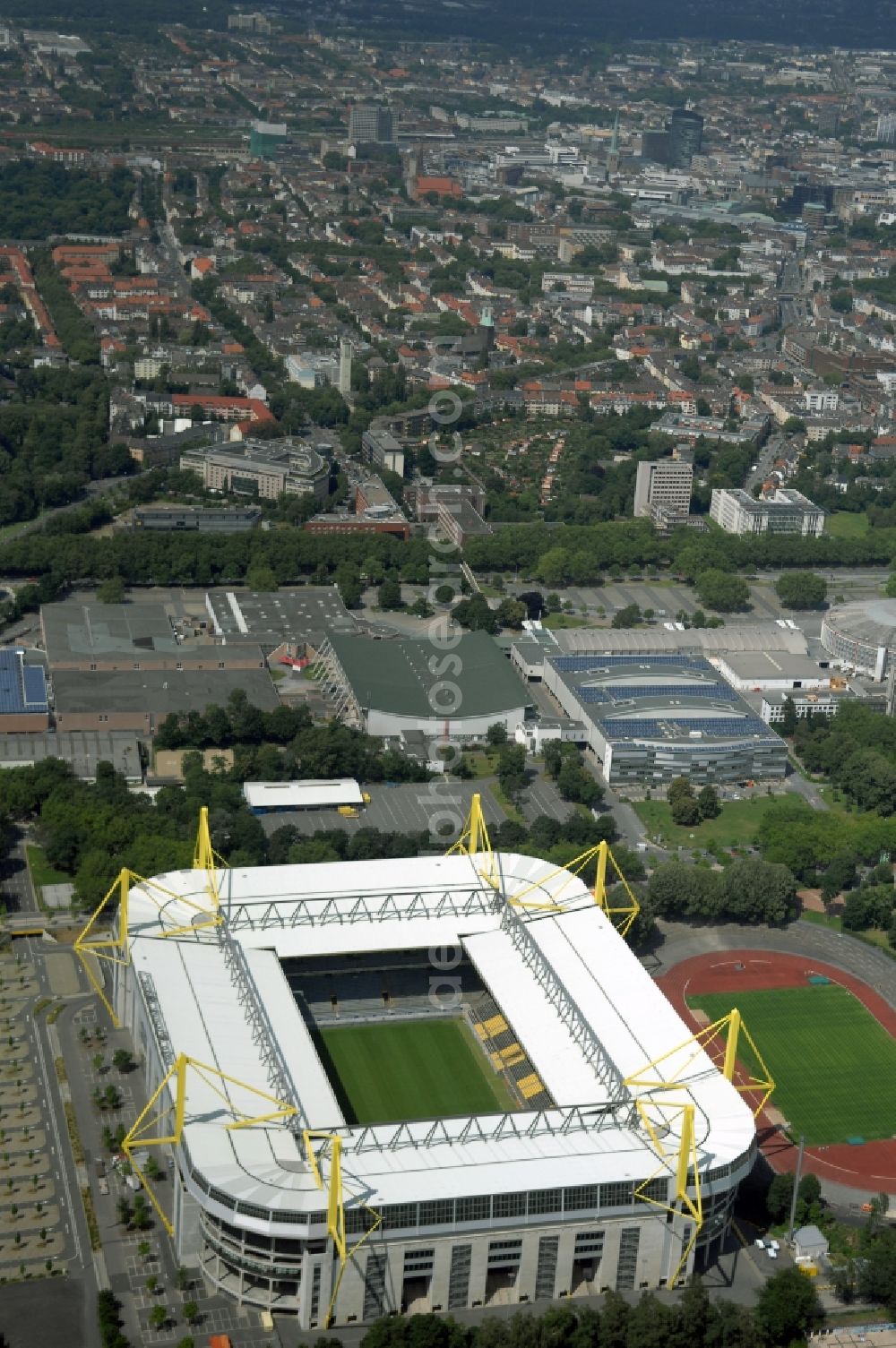 Aerial image Dortmund - Sports facility grounds of the Arena stadium in Dortmund in the state North Rhine-Westphalia