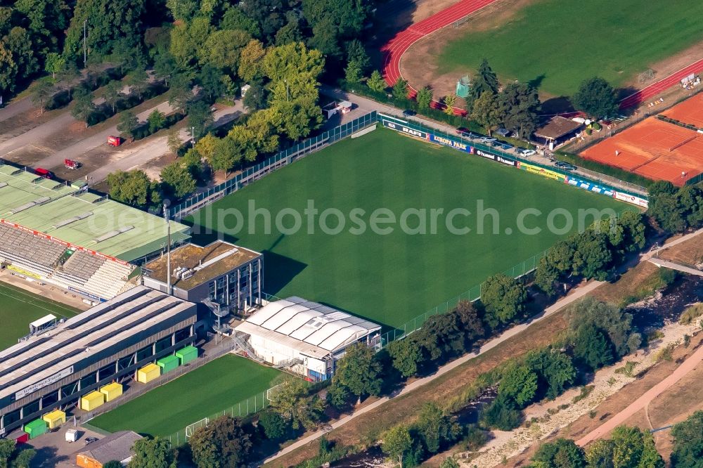 Freiburg im Breisgau from above - Sports facility grounds of the Arena stadium Dreisam Stadion in Freiburg im Breisgau in the state Baden-Wurttemberg, Germany