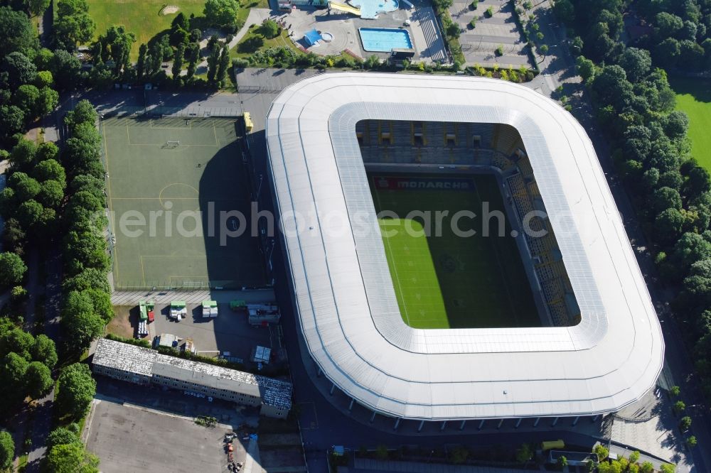 Aerial photograph Dresden - Sports facility grounds of the Arena stadium DDV-Stadion in Dresden in the state Saxony