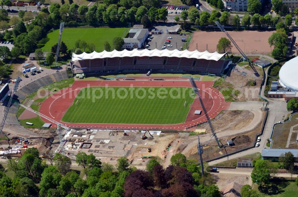 Erfurt from above - Sports facility grounds of the Arena stadium Steigerwaldstadion in Erfurt in the state Thuringia