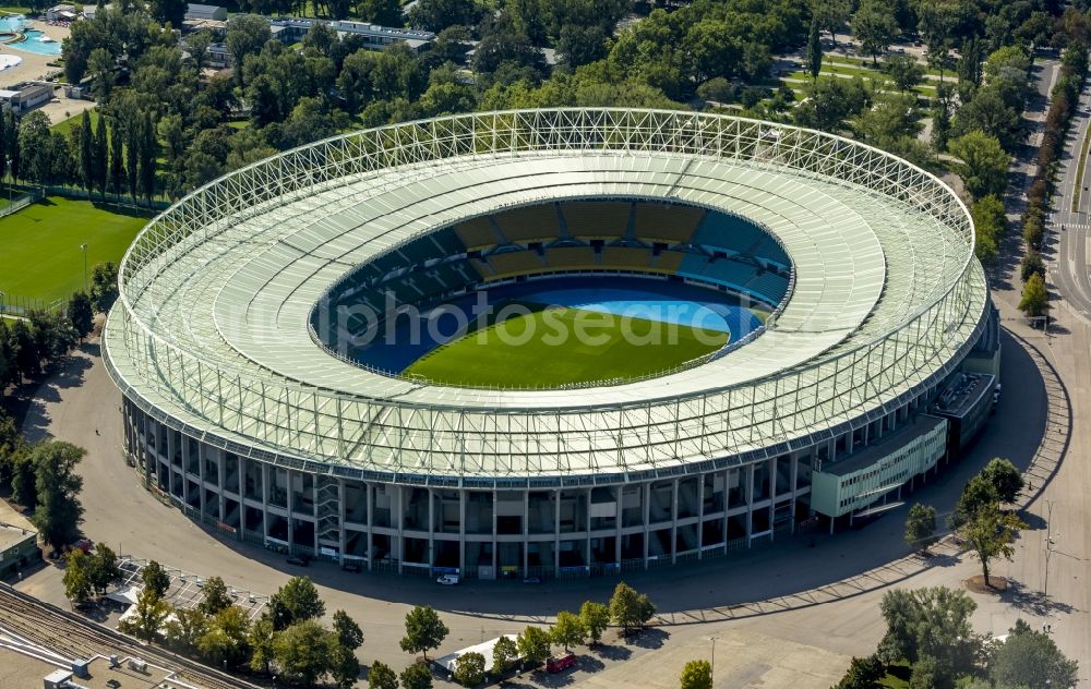 Aerial image Wien - Sports facility grounds of the Arena stadium Ernst-Hampel-Stadion in Vienna in Austria