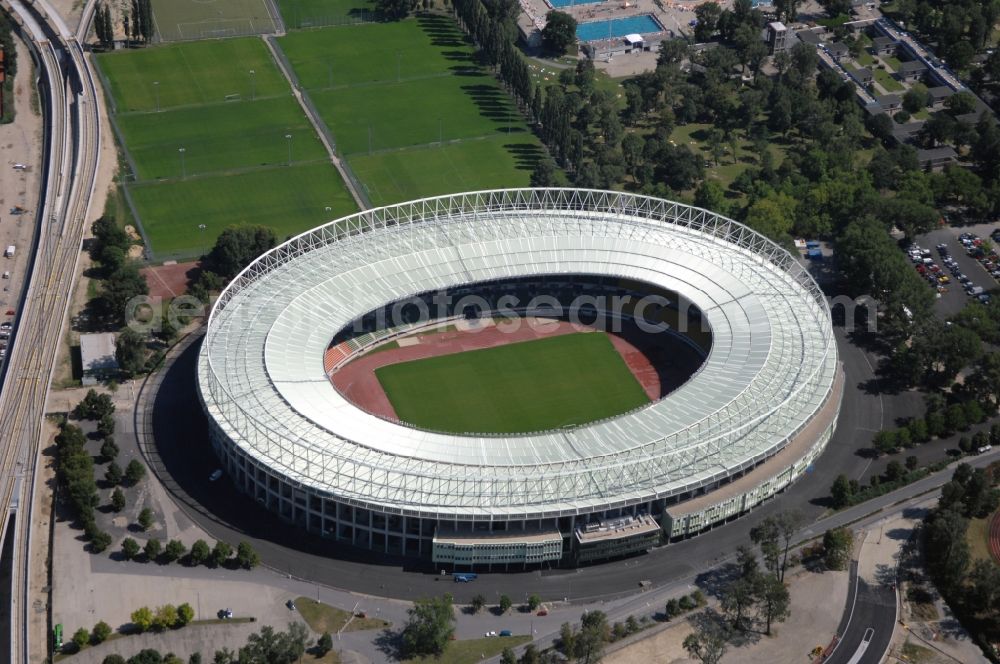 Aerial image Wien - Sports facility grounds of the Arena stadium Ernst-Hampel-Stadion in Vienna in Austria