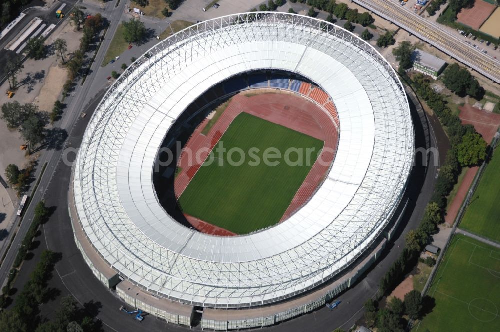 Wien from the bird's eye view: Sports facility grounds of the Arena stadium Ernst-Hampel-Stadion in Vienna in Austria