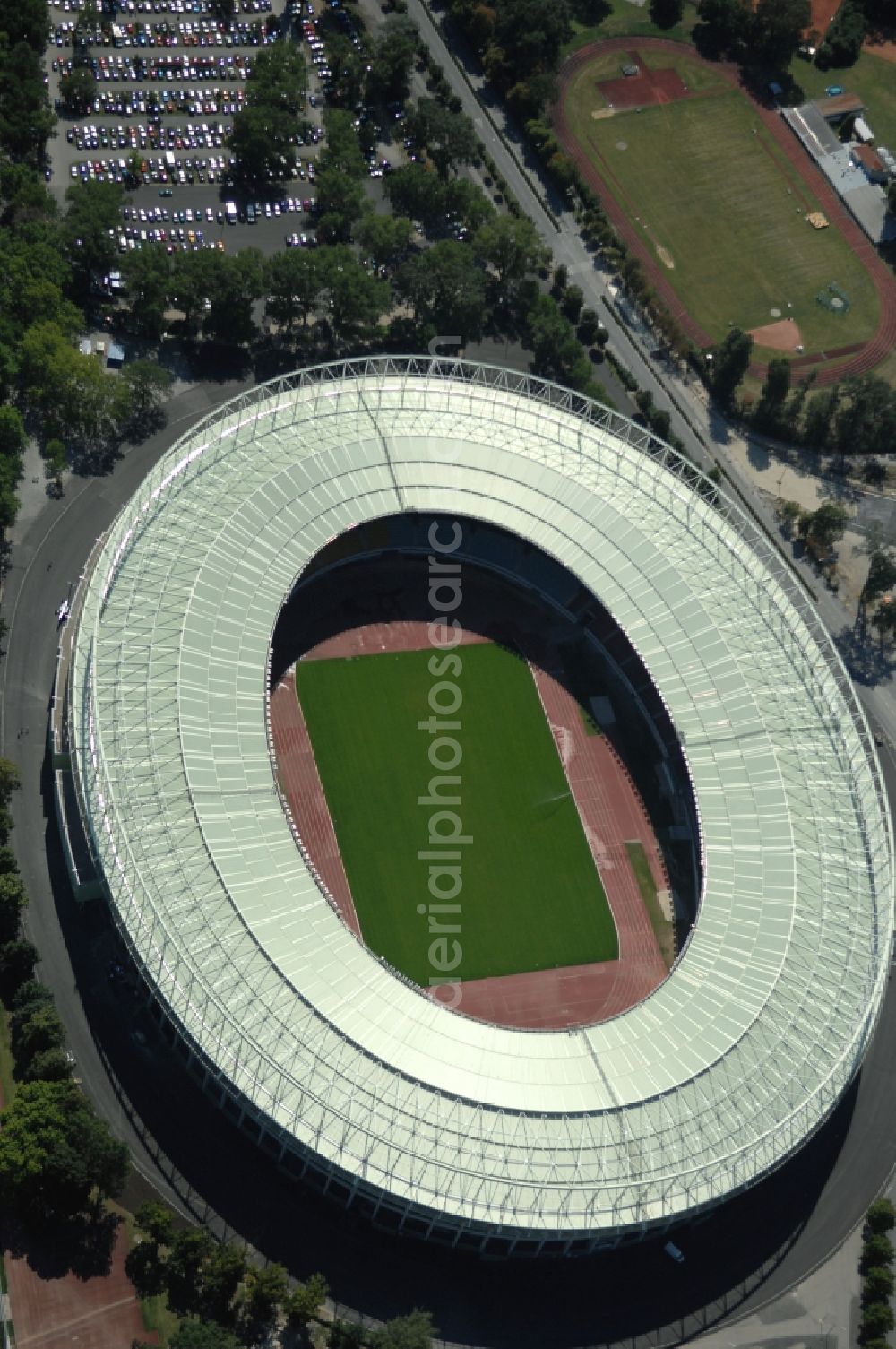 Wien from the bird's eye view: Sports facility grounds of the Arena stadium Ernst-Hampel-Stadion in Vienna in Austria