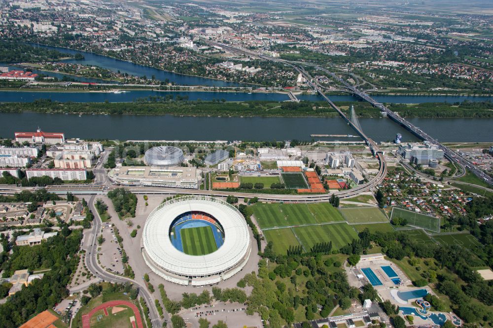 Wien from the bird's eye view: Sports facility grounds of the Arena stadium Ernst-Happel-Stadion in Vienna in Austria