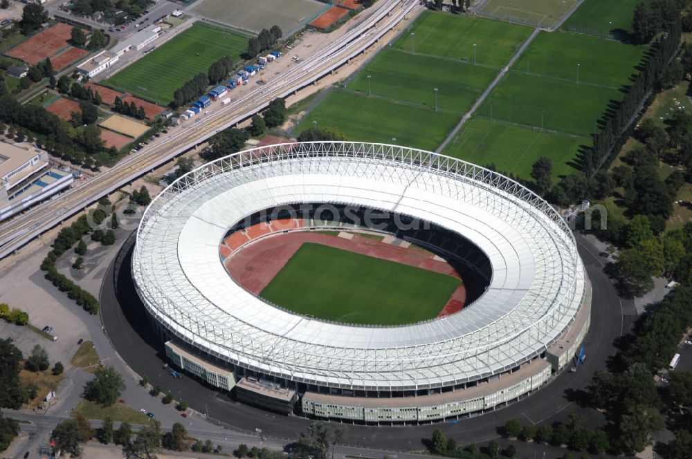 Wien from the bird's eye view: Sports facility grounds of the Arena stadium Ernst-Happel-Stadion in Vienna in Austria