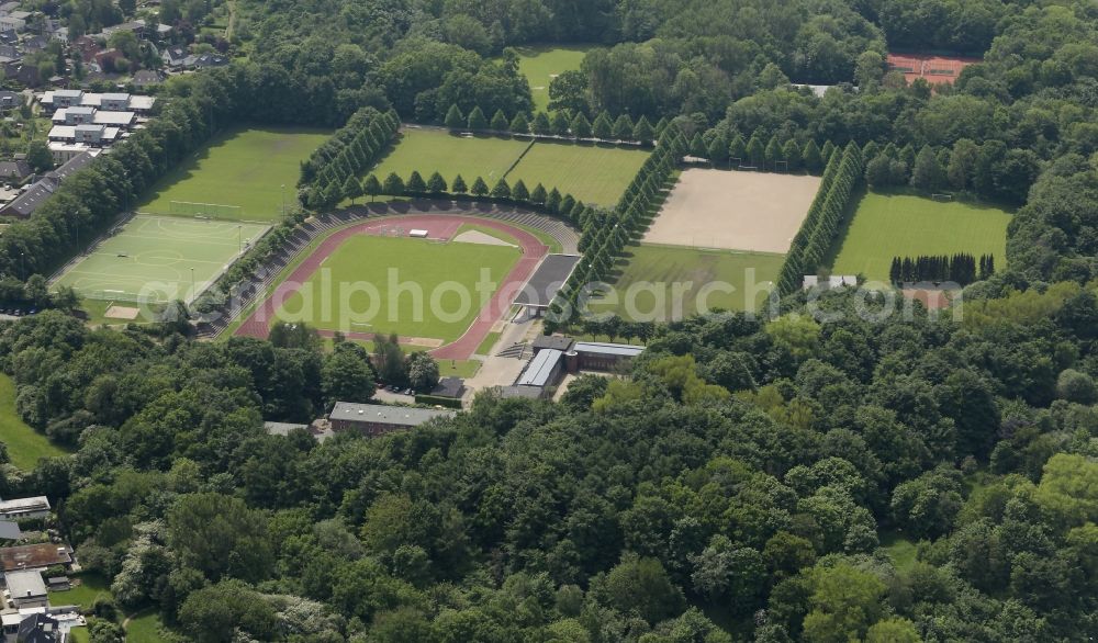 Aerial image Flensburg - Sports facility grounds of the Arena stadium in Flensburg in the state Schleswig-Holstein