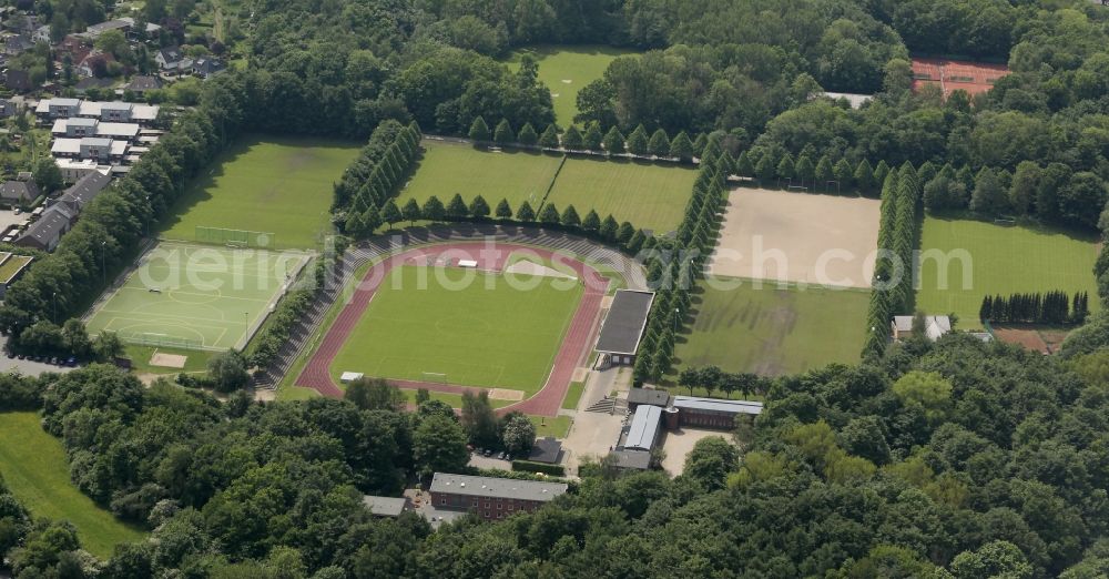 Flensburg from above - Sports facility grounds of the Arena stadium in Flensburg in the state Schleswig-Holstein