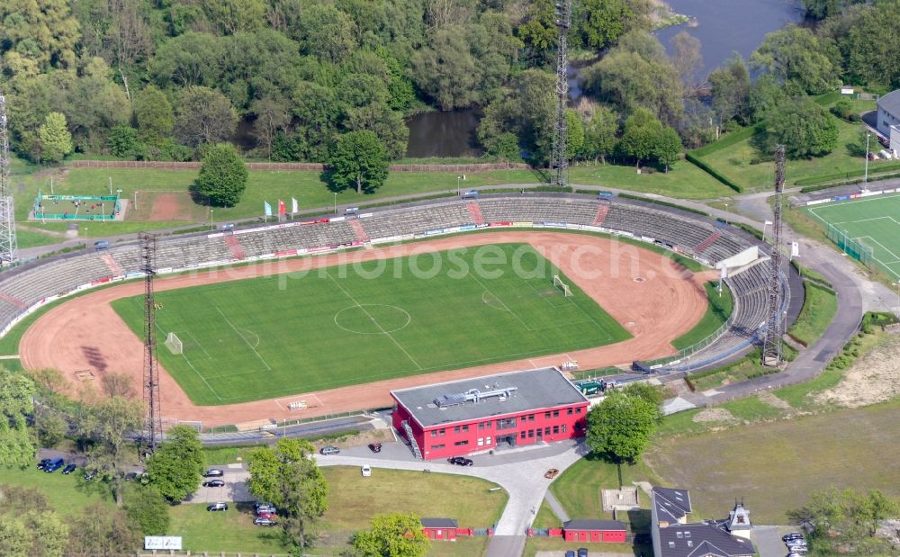 Aerial photograph Frankfurt (Oder) - Sports facility grounds of the Arena stadium in Frankfurt (Oder) in the state Brandenburg