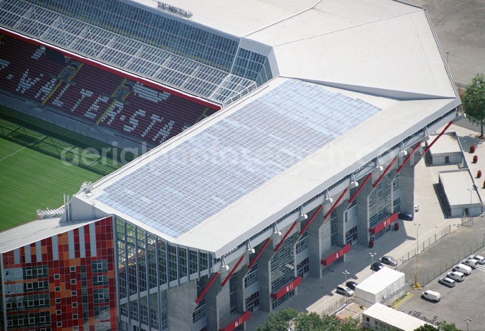 Kaiserslautern from above - Sports facility grounds of the Arena stadium Fritz-Walter-Stadion in destrict Betzenberg on Fritz-Walter-Strasse in Kaiserslautern in the state Rhineland-Palatinate, Germany