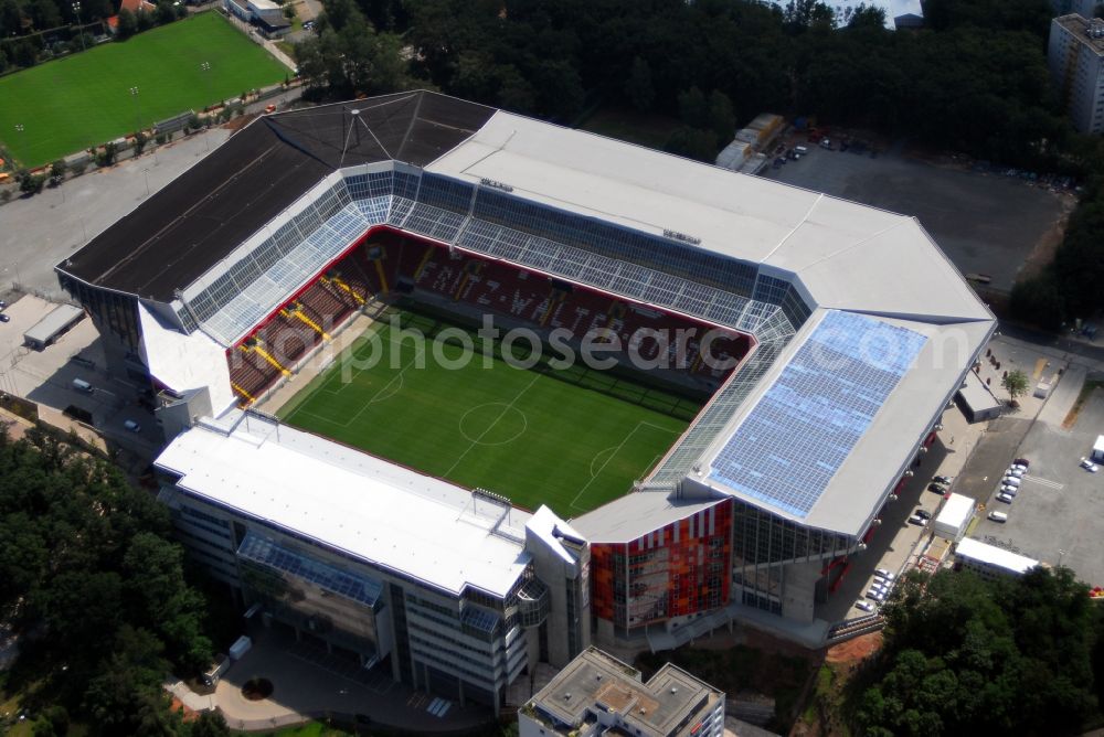 Aerial image Kaiserslautern - Sports facility grounds of the Arena stadium Fritz-Walter-Stadion in destrict Betzenberg on Fritz-Walter-Strasse in Kaiserslautern in the state Rhineland-Palatinate, Germany