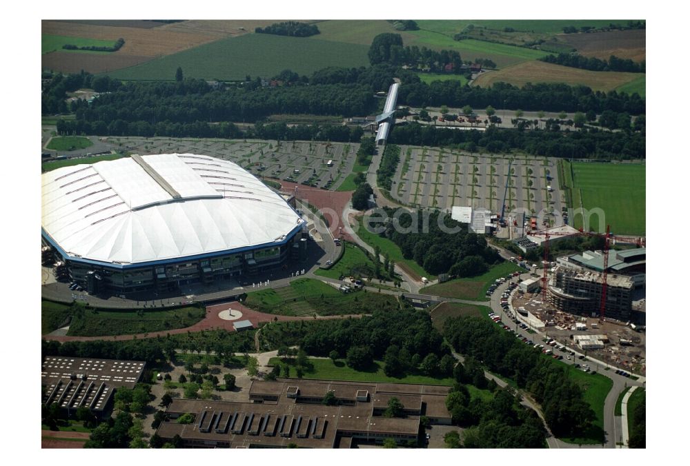 Aerial image Gelsenkirchen - Sports facility grounds of the Arena stadium in Gelsenkirchen in the state North Rhine-Westphalia