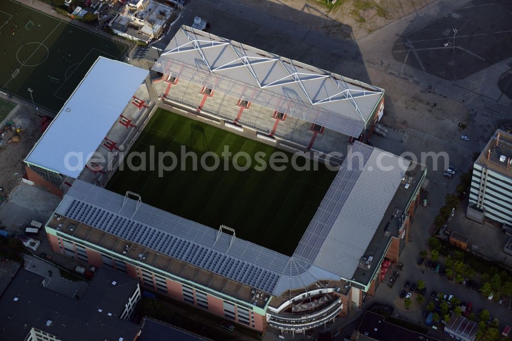 Aerial image Hamburg - Sports facility grounds of the Arena millerntor- stadium in Hamburg in Germany