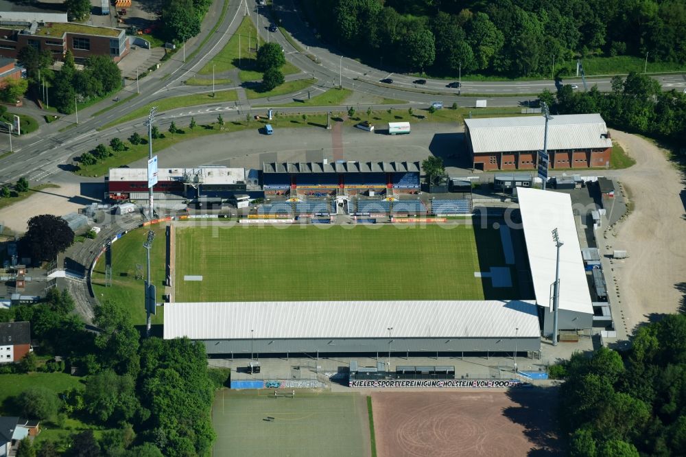 Aerial image Kiel - Sports facility grounds of the Arena stadium Holstein-Stadion on Westring in the district Wik in Kiel in the state Schleswig-Holstein, Germany