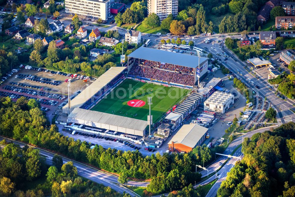 Aerial image Kiel - Sports facility grounds of the Arena stadium Holstein-Stadion on Westring in the district Wik in Kiel in the state Schleswig-Holstein, Germany