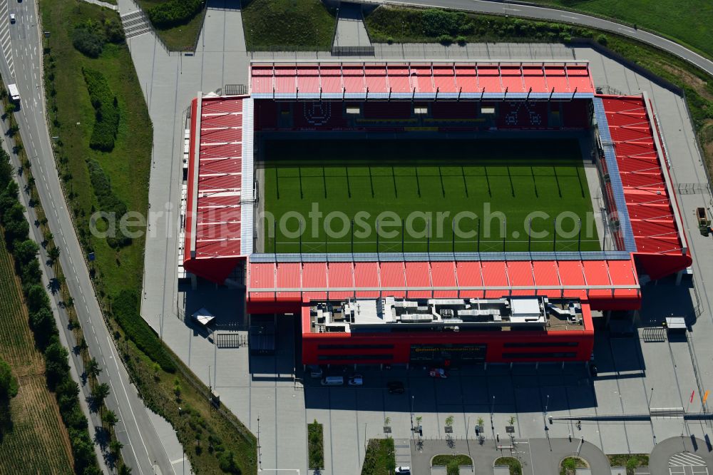 Aerial photograph Regensburg - Sports facility grounds of the Arena stadium Jahnstadion formerly Continental Arena on street Franz-Josef-Strauss-Allee in Regensburg in the state Bavaria, Germany