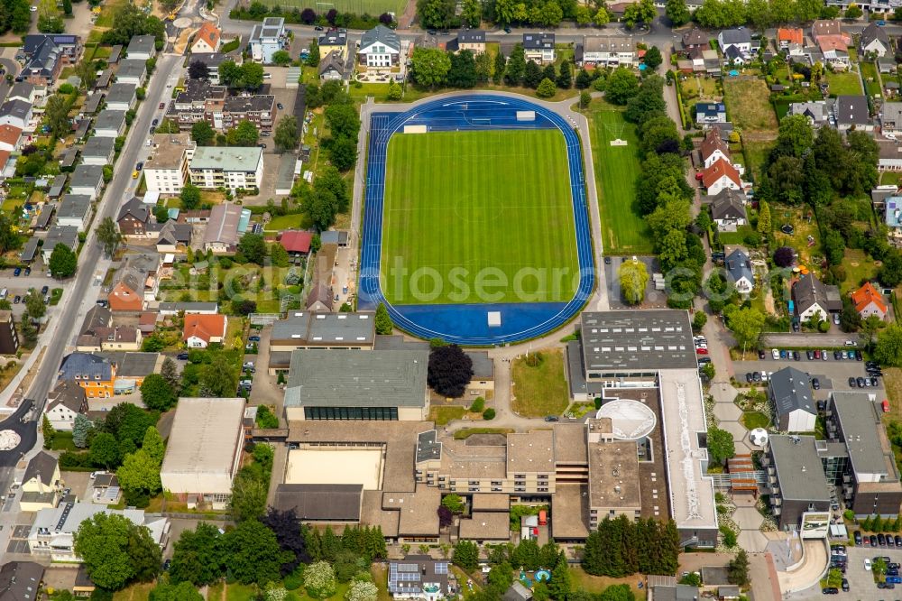 Kamen from the bird's eye view: Sports facility grounds of the Arena stadium in Kamen in the state North Rhine-Westphalia