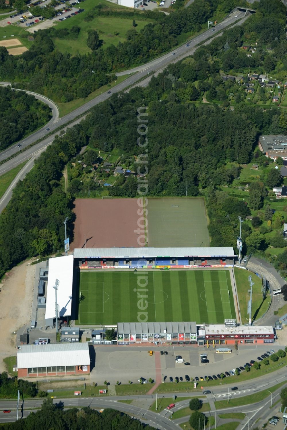 Kiel from the bird's eye view: Sports facility grounds of the Arena stadium in Kiel in the state Schleswig-Holstein