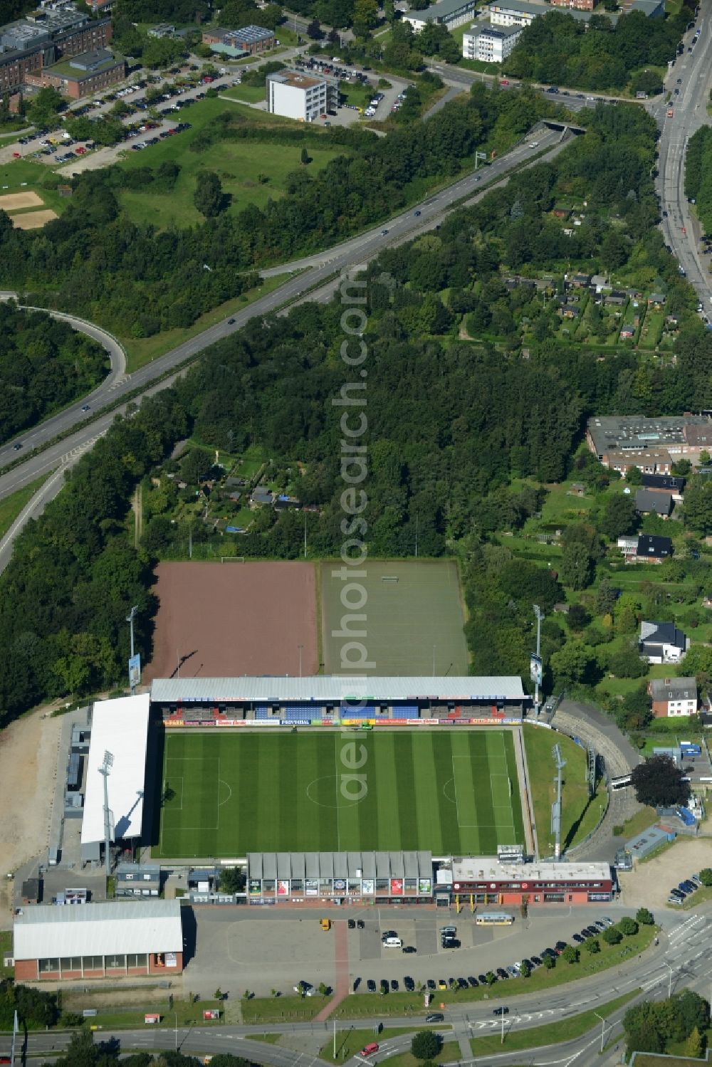 Aerial image Kiel - Sports facility grounds of the Arena stadium in Kiel in the state Schleswig-Holstein